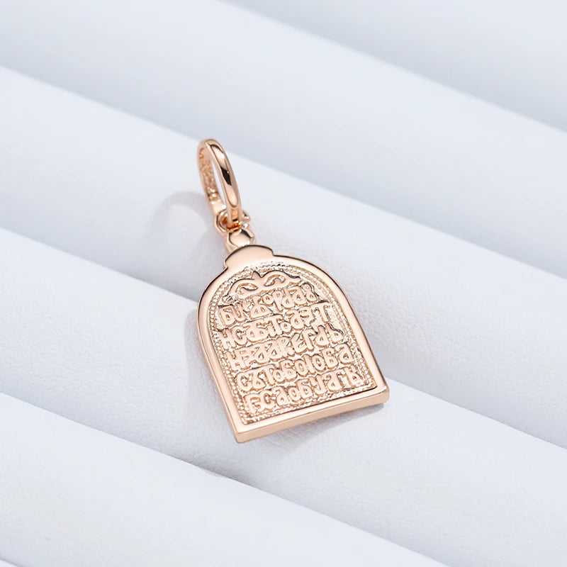 Luxury Virgin Mary Rose Gold Silver Color Pendant Necklace for Women Men 585 Rose Gold Color Natural Zircon Jesus Charm Daily Fine Jewelry Gifts
