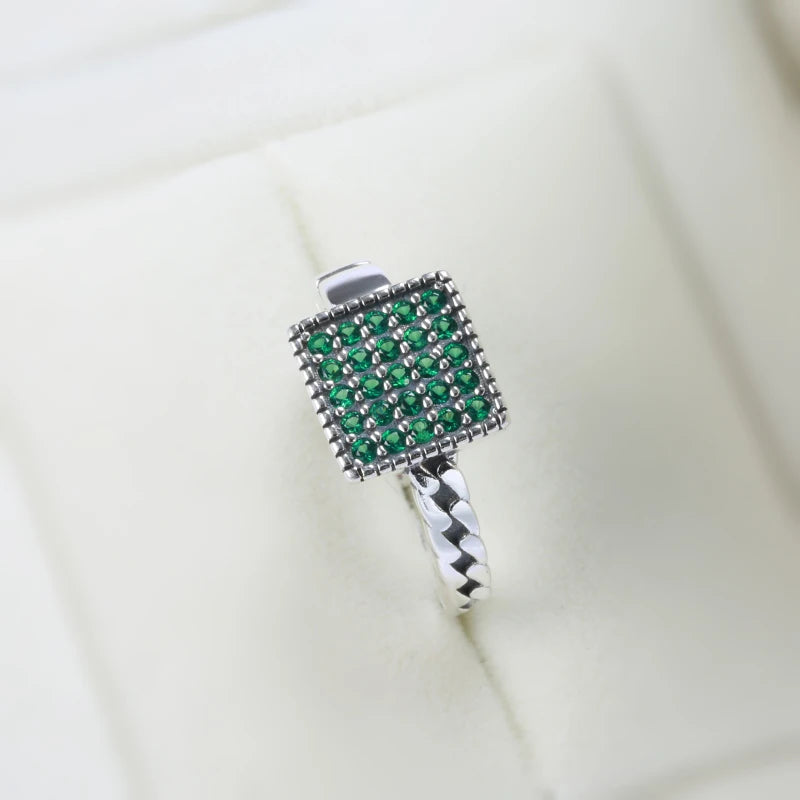 925 Sterling Silver Emerald Rings for Women Minimalist Style Fine Jewelry Luxury Natural Zircon Bride Wedding Ring