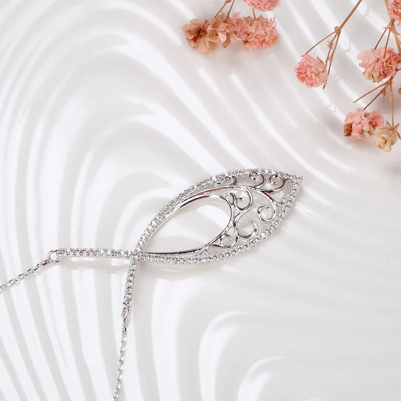 New Tibetan Silver Necklace for Women Micro Wax Inlay Natural Zircon Hollow Flower Pendant Necklace Ethnic Wedding Jewelry