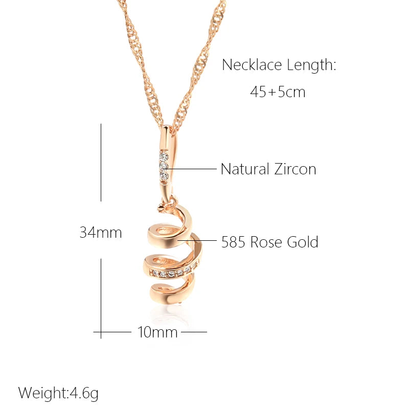 Geometry Rotate Pendant Necklace for Women Natural Zircon Accessories Trend Daily Jewelry