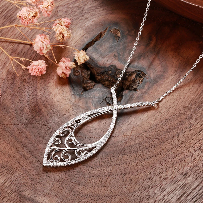 New Tibetan Silver Necklace for Women Micro Wax Inlay Natural Zircon Hollow Flower Pendant Necklace Ethnic Wedding Jewelry