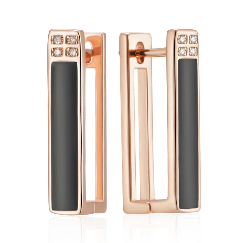 White Enamel Drop Earrings for Women Girl Wedding Party Natural Zircon Eardrop Jewelry