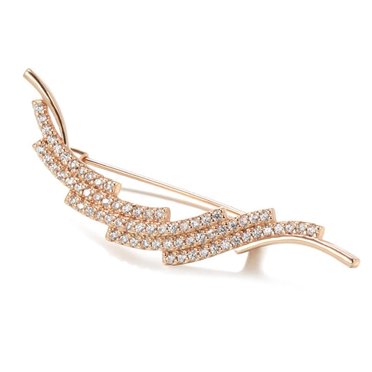 New 585 Rose Gold Fine Brooch for Women Creative Fashion Wedding Jewelry Unique Hollow Natural Zircon Boutonniere 2022 Hot