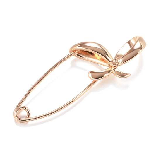 New 585 Rose Gold Women Brooch Fashion Wedding Jewelry Unique Creative Hollow Metal Bowknot Boutonniere Fine Hot Brooch