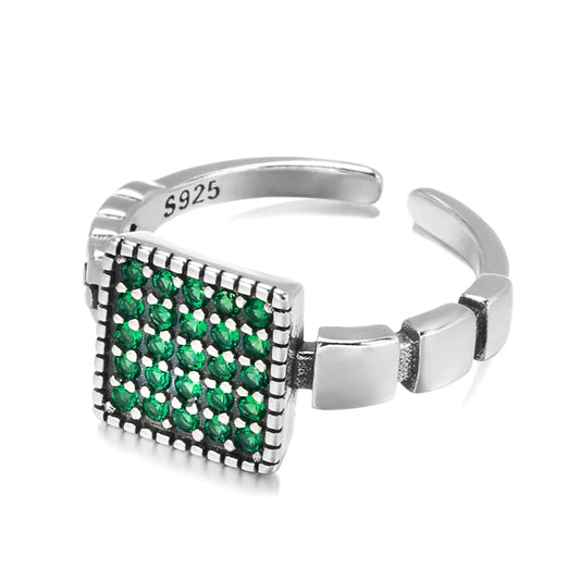 925 Sterling Silver Emerald Rings for Women Minimalist Style Fine Jewelry Luxury Natural Zircon Bride Wedding Ring