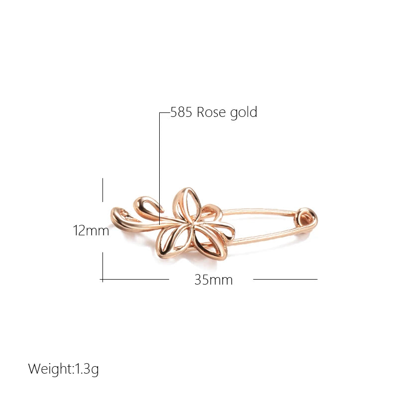 New Fashion 585 Rose Gold Women Brooch Wedding Jewelry Unique Creative Modern Fine Boutonniere Hot Hollow Metal Brooch