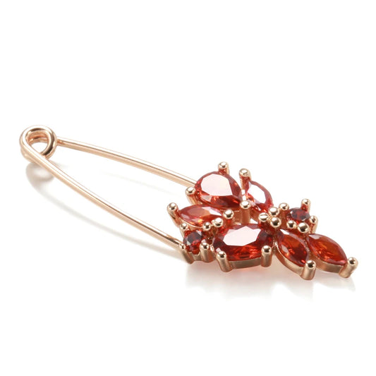 Hot 585 Rose Gold Fine Brooch for Women Creative Fashion Wedding Jewelry Unique Red Natural Zircon Boutonniere 2022 New